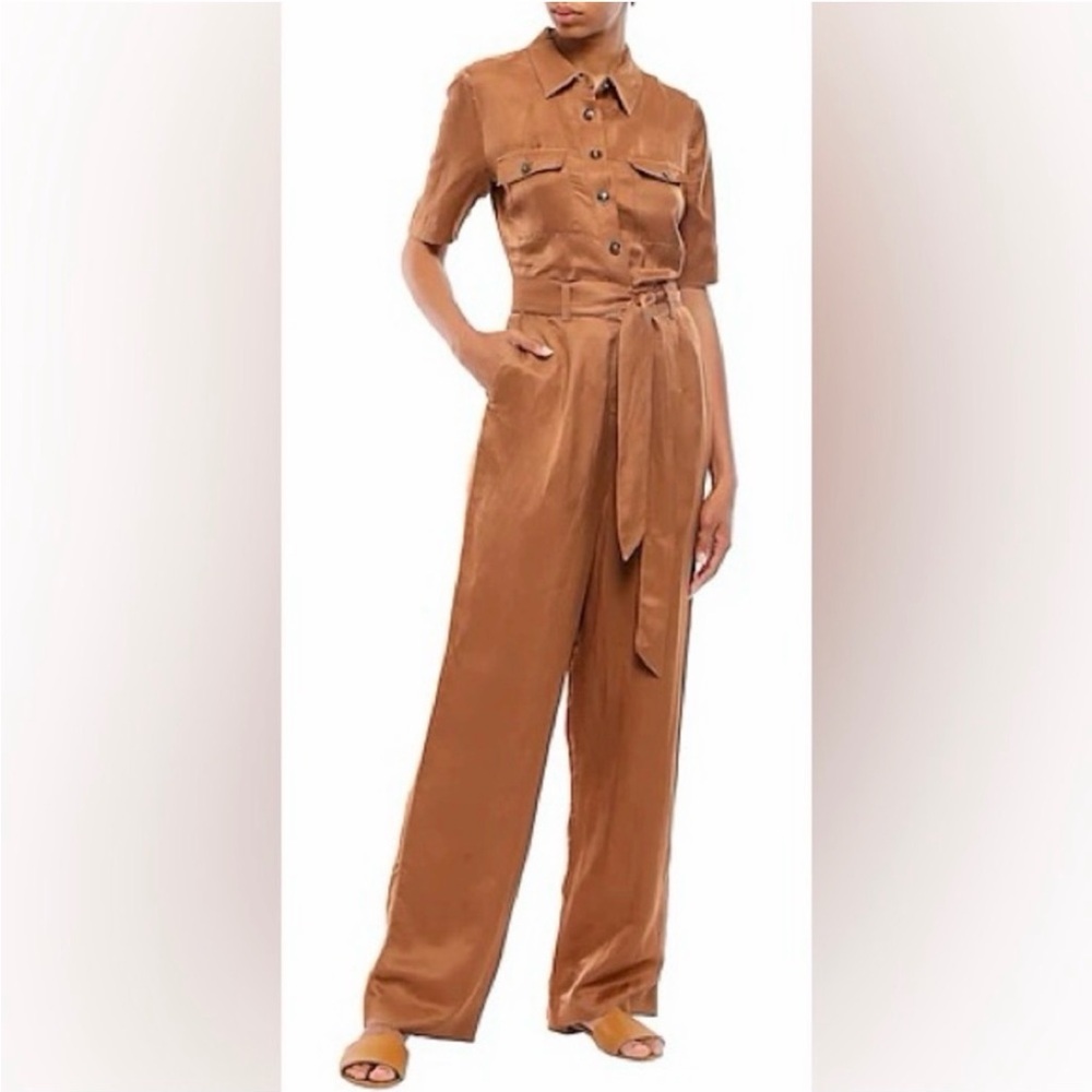 Linen Brown Jumpsuit